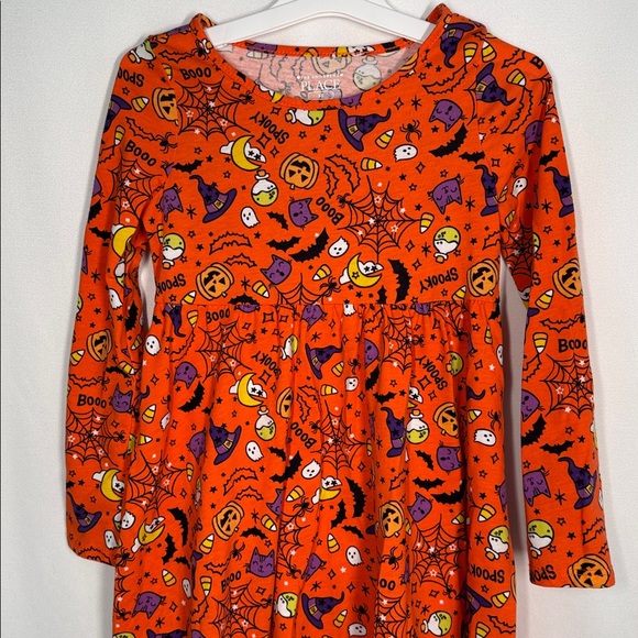 💜3/$15 Children’s Place Halloween Themed Orange Dress - Picture 2 of 7